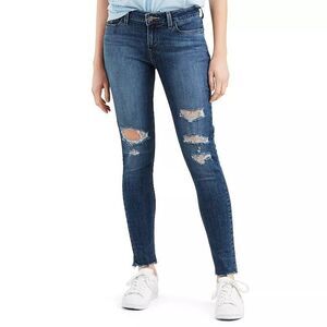 Levi's 535 Super Skinny Mid-Rise Jeans Distressed Raw Hem Women's Size 31